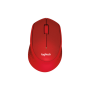 Miš Logitech Brezžična M330 Optična Silent Plus rdeča