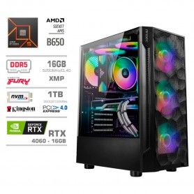 Gaming računalnik MEGA S7 AMD Ryzen 5-7600 | 16GB-DDR5 | RTX4060Ti-16GB | 1TB-NVMe | Brez OS