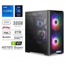Gaming računalnik MEGA S10 Intel Core i7-12700K | RTX4070Ti Super | 32GB | 2TB-NVMe | Brez OS | Črn