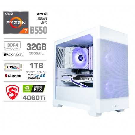Gaming računalnik MEGA S7X - AMD Ryzen 7-5700X | RTX 4060Ti-16GB | 32GB | 1TB-NVMe | Brez OS