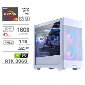 Gaming računalnik MEGA S7X AMD Ryzen 5 5600G | RTX3060 | 16GB | 1TB-NVMe | Brez OS | Bel