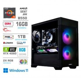 Gaming računalnik MEGA S7X AMD Ryzen 5-5600G | RTX4060 | 16GB | 1TB-NVMe | Win 11 Home | Črn