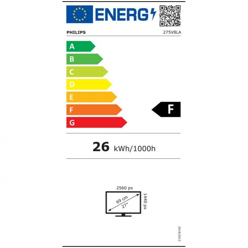Monitor Philips 68,6 cm (27,0") 275V8LA 2560x1440 VA 5ms 2xHDMI DisplayPort Zvočniki 3H