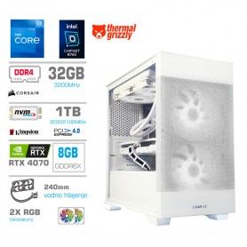 Gaming računalnik MEGA S7X Intel Core i7-12700K | RTX4070 | 32GB | 1TB-NVMe | Brez OS | Belo-Črn