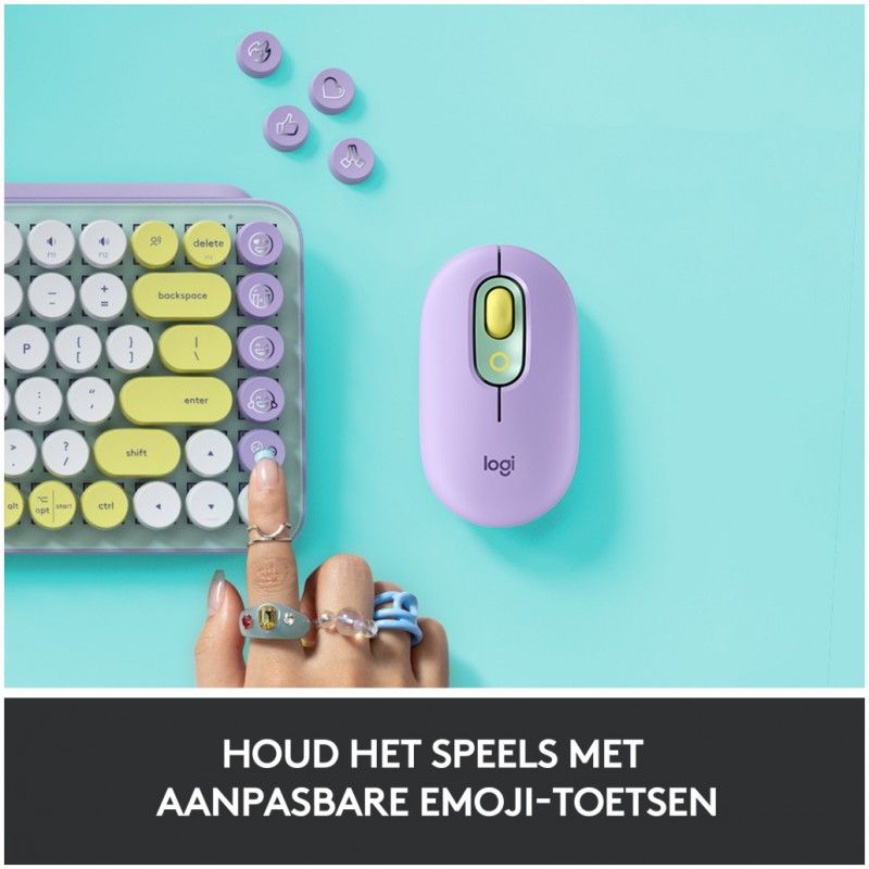 Tipkovnica Logitech Brezžična POP Keys z EMOJI mehanska mint SLO gravura (920-010736)