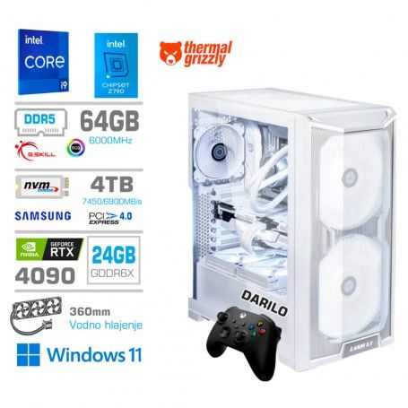 Gaming računalnik MEGA S10 ZEUS Intel Core i9-14900K | RTX4090 | 64GB-DDR5 | 4TB-NVMe | Win11Pro | + DARILO