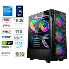 Gaming računalnik MEGA S7 Intel Core i5-12600K | RTX5060Ti-16GB | 16GB | 1TBNVMe | Brez OS