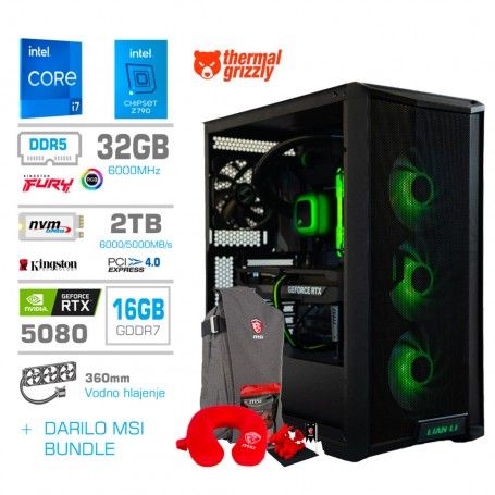 Gaming računalnik MEGA S10 Intel Core i7-14700F | RTX5080 | 32GB-DDR5 | 2TB-NVMe | Brez OS + Estetski kabli + DARILO!