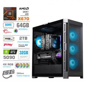 Gaming računalnik MEGA S11 AMD Ryzen 9-9900X3D | RTX5090 | 64GB-DDR5 | 2TB-NVMe | Brez OS